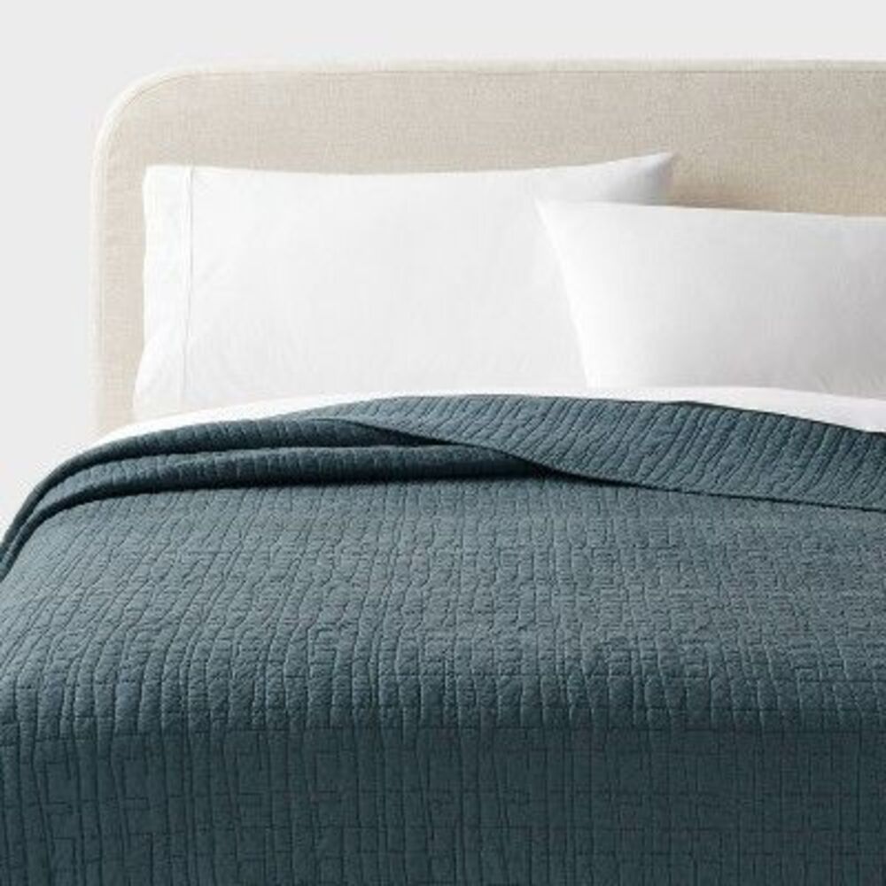 Full/Queen Cooling Woven TENCEL Lyocell Coverlet Quilt - Slate Blue